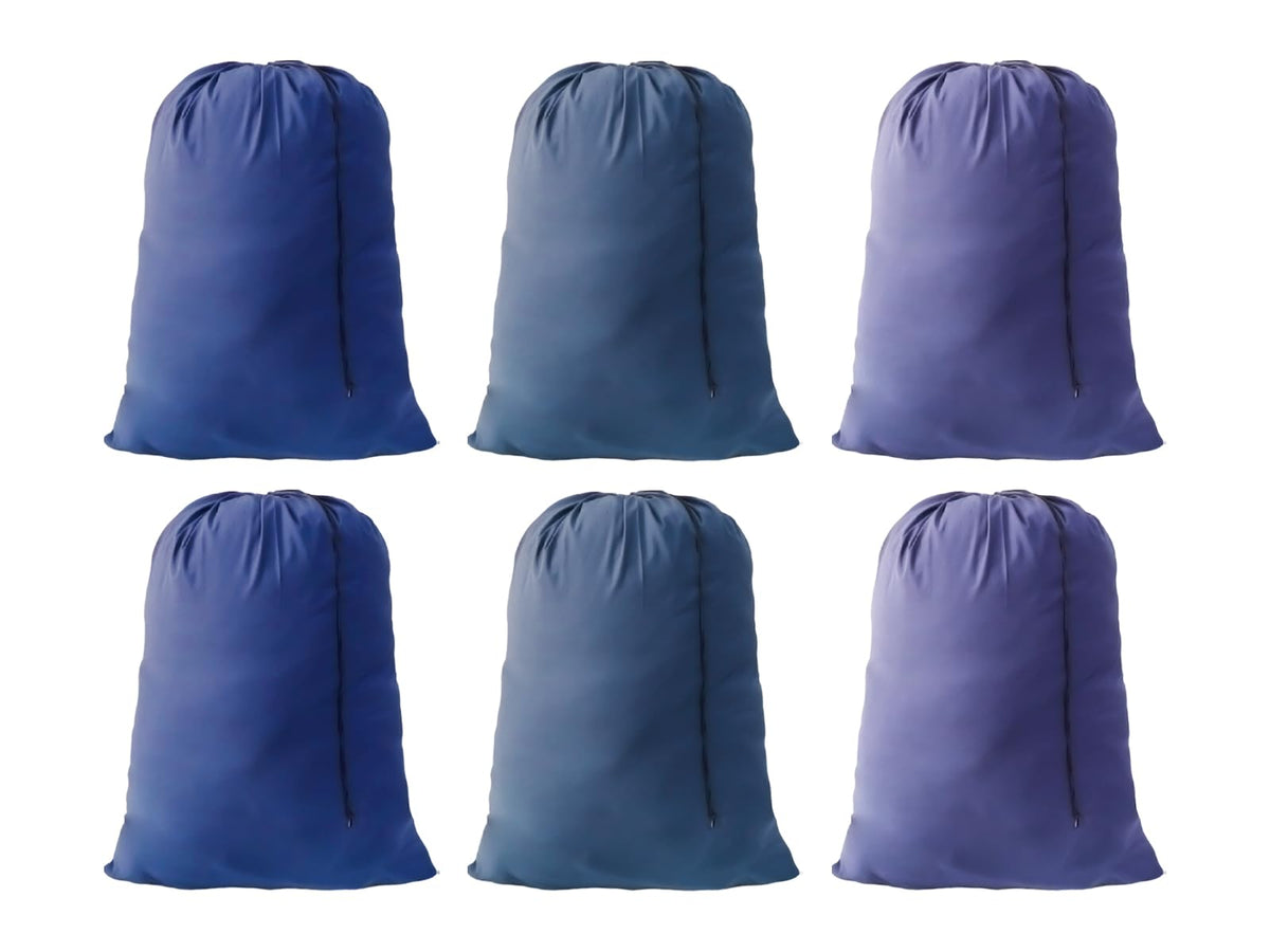 Extra Large Laundry Bag 30"x40", Varied Colors, 6 Pack