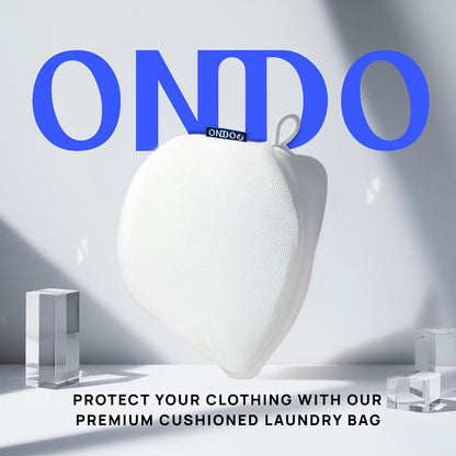 ONDO Premium Mesh Laundry Bag | 3D Cushioned | Medium | White & Grey