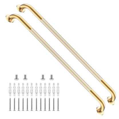 2 Pack 24 Inch Polished Chrome Anti Slip Knurled Shower Grab Bar