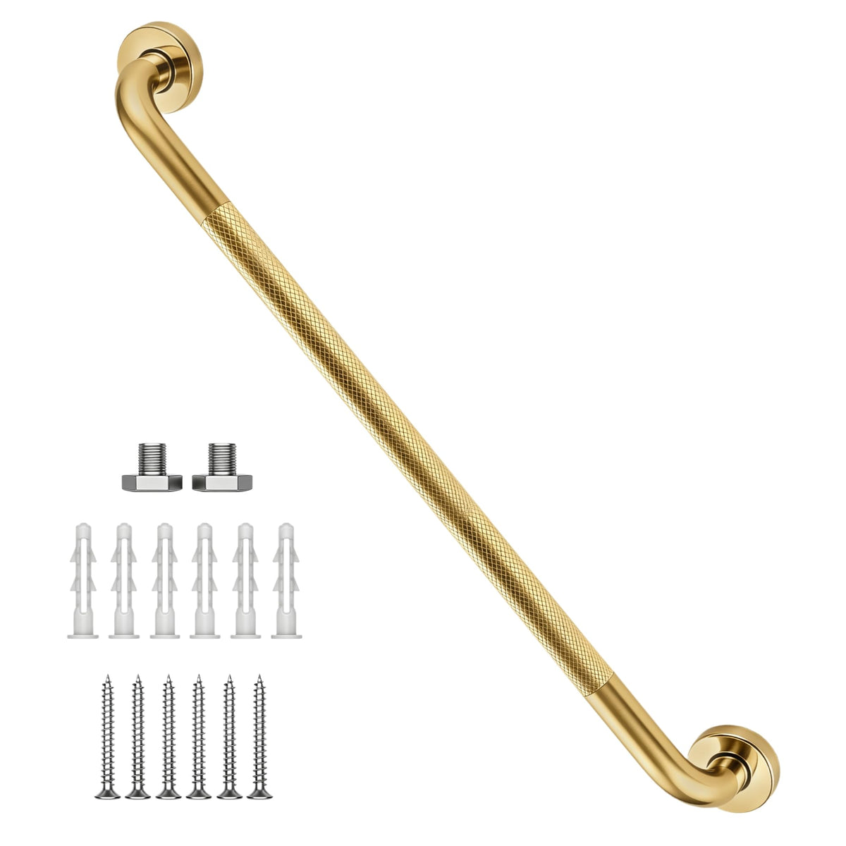 16 Inch Shower Grab Bars, 2 Pack Chrome Safety Bars 1.25" Dia