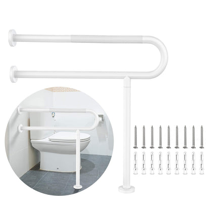 Toilet Support Rail 24x28 Inch, Munzong Anti-Slip Chrome Handicap Grab Bar