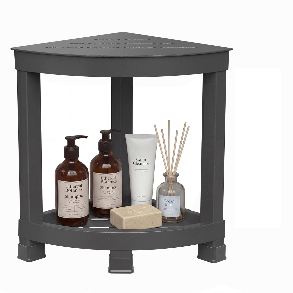 Shower Stool for Inside Shower, Small Bathroom Stool with Storage Shelf, Waterproof Corner Shower Organizer, Non-Slip Bath Stool for Adults, Multi-Purpose Side Table for Home