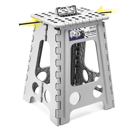 Delxo Folding Step Stool 13 Inch,300 Lbs Step Stool for Adults Black
