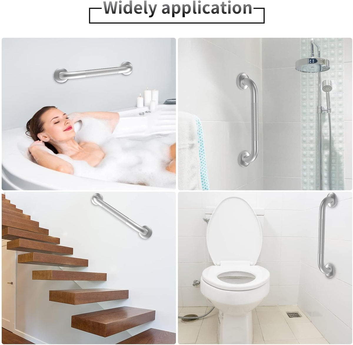 Grab Bars for Shower, 2 Pack 16 in Anti Slip Safety Bath Handle for Senior