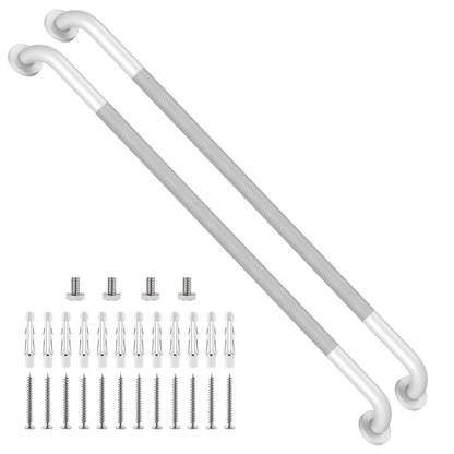 ZUEXT 2 Pack 16 Inch Chrome Anti Slip Shower Grab Bar with Knurled Grip