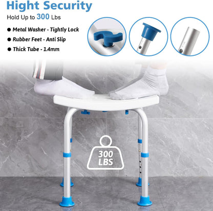 FSA/HSA Eligible Shower Chair for Inside Shower, Shower Stool for Insidetub, Tool-Free Assembly Shower Seat for Bathtub, Shower Bath Chairs for Seniors/Disabled by SOUHEILO