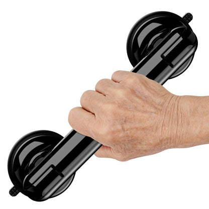 Upgraded 2-Pack Grab Bars for Shower Bathroom Wall, Heavy-Duty Suction Grab Bars Shower Handle Safety for Elderly Seniors Handicap, No Drilling Tool-Free, Easy Removal and Reusable (Black)