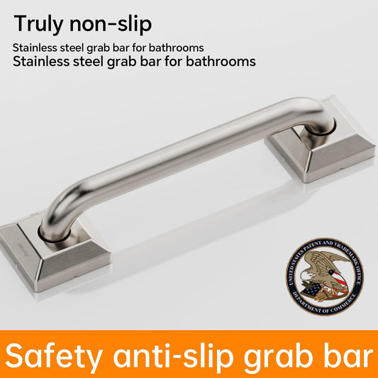 JoyRain 9" Multi-Function Safety Grab Bar | Wall-Mounted Support Handle for Shower, Bathtub, Toilet & Door (Stability Aid for Elderly & Disabled)