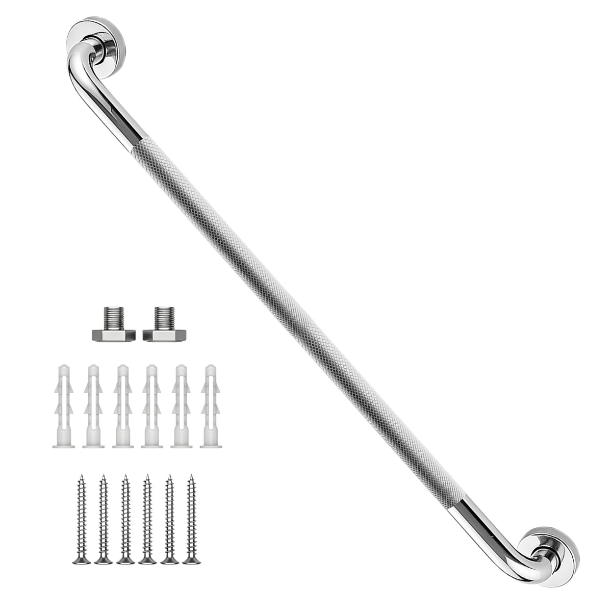 16 Inch Shower Grab Bars, 2 Pack Chrome Safety Bars 1.25" Dia