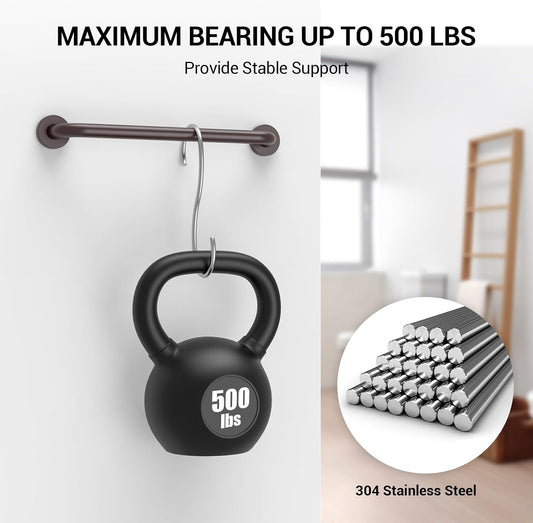 2 Pack 16 Inch Grab Bars for Wall Oil Brown