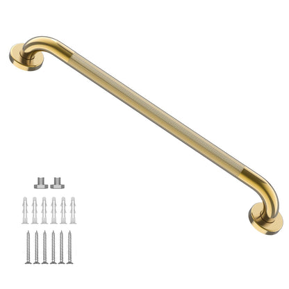 Black Knurled Grab Bar 36 Inch, Safety Shower Handrail for Senior