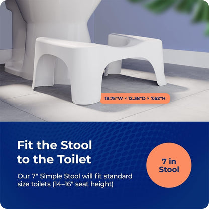 Squatty Potty Simple Curve Bathroom Toilet Stool 7 Inch - White
