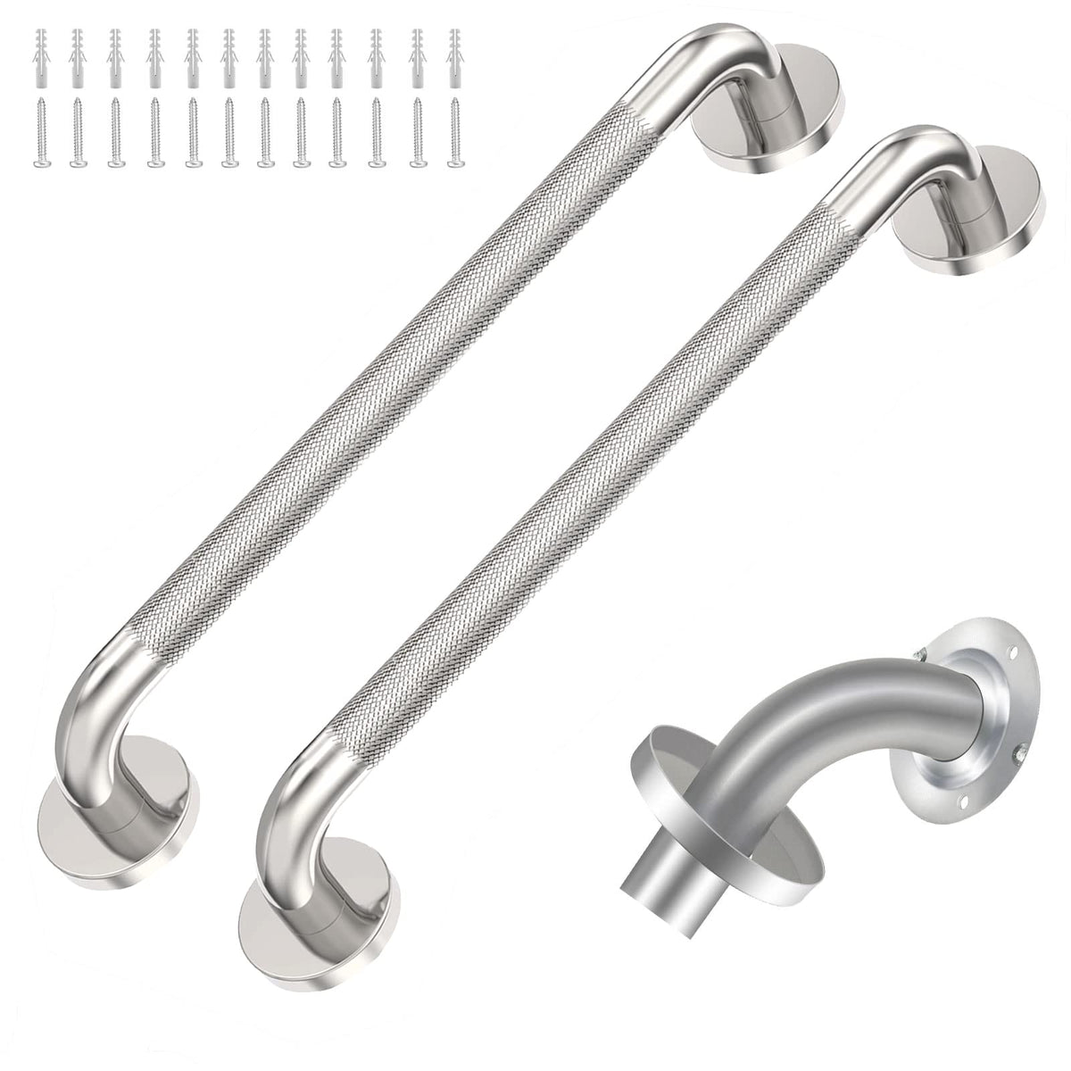 16 Inch Brushed Nickel Grab Bar for Bathroom, 2 Pack
