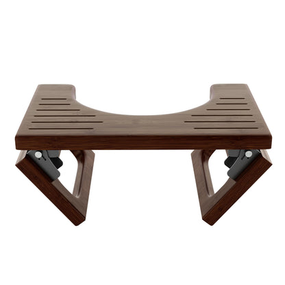 AmazerBath 7 Inches Bamboo Toilet Stool Squat for Adult, Foldable Squatting Potty Stools for Bathroom, 0.79" Thickness Poop Stool with Non-Slip Strip, Space-Saving, No Assembly Required, Natural Color