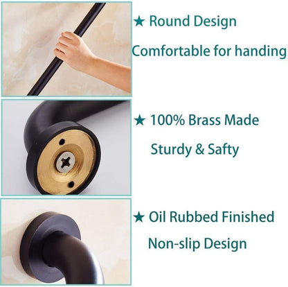 ELLO&ALLO Oil Rubbed Bronze Bathroom Shower Grab Bar, Home Care Bath Hardware (16 Inch)