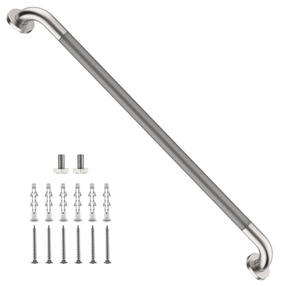 ZUEXT 2 Pack 16 Inch Chrome Anti Slip Shower Grab Bar with Knurled Grip