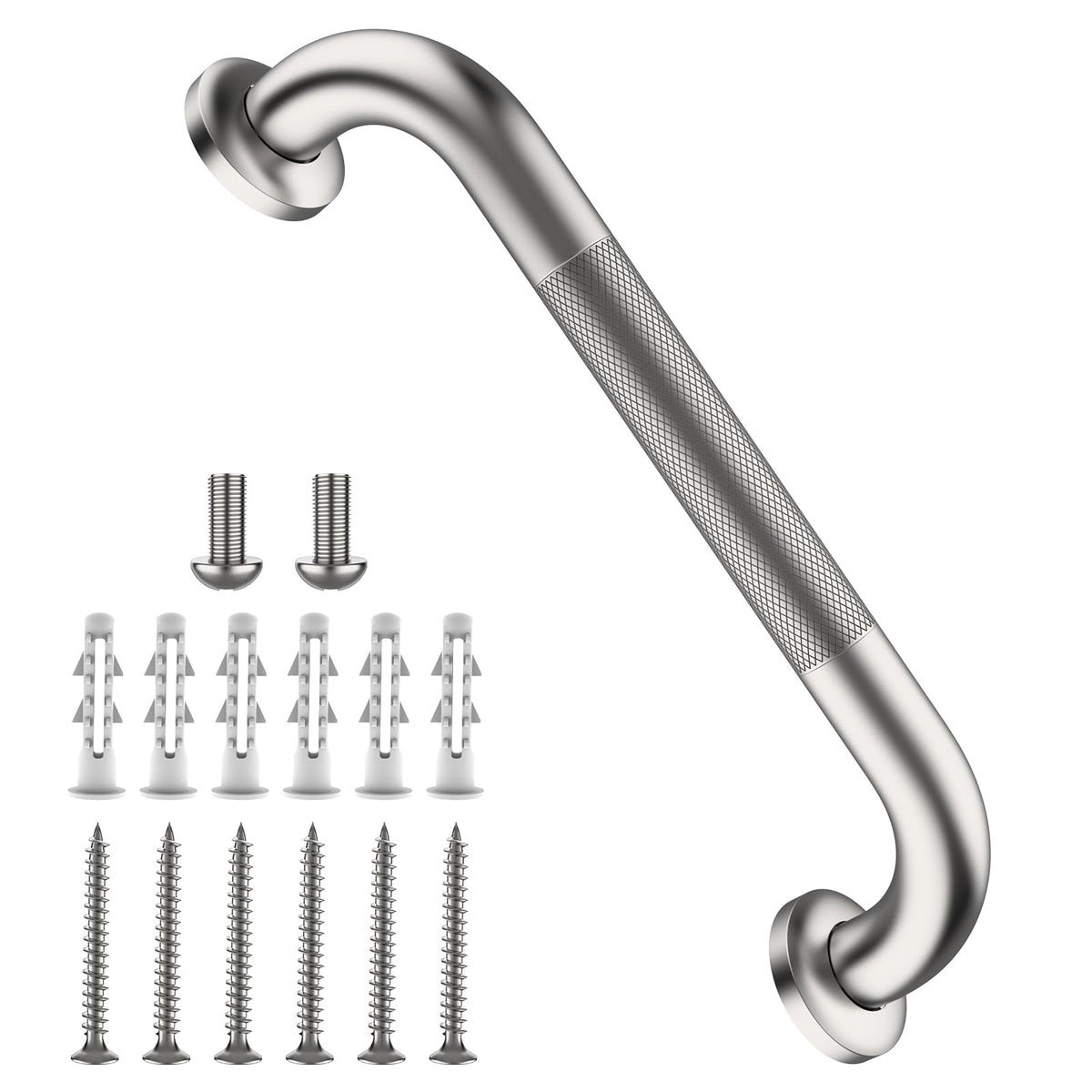 Shower Grab Bar 16 Inch, Brushed Nickel Bathroom Safety Grab Bar