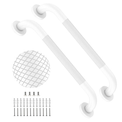 2 Pack 24 Inch Polished Chrome Anti Slip Knurled Shower Grab Bar