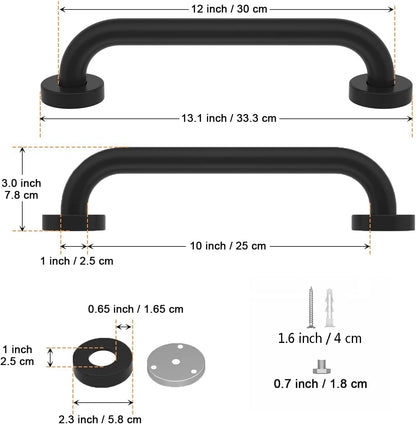 Safety Grab Bar 12 Inch, Wall Mounted Handicap Bars