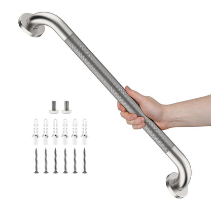 Black Knurled Grab Bar 36 Inch, Safety Shower Handrail for Senior
