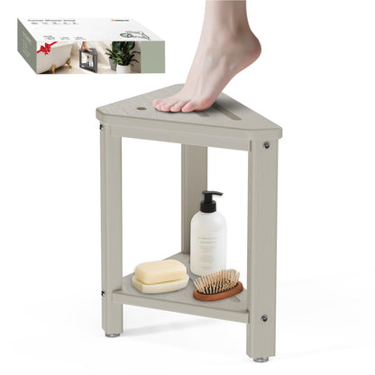 Shower Foot Rest 15in, HDPE Waterproof Shower Stool for Inside Shower,White