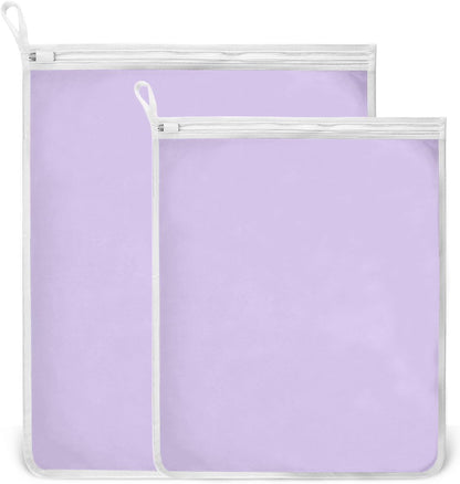 Purple Mesh Laundry Bags Lingerie Bags for Washing Delicates 2 PCS Durable Wash Bag with Zipper Small and Medium Washable