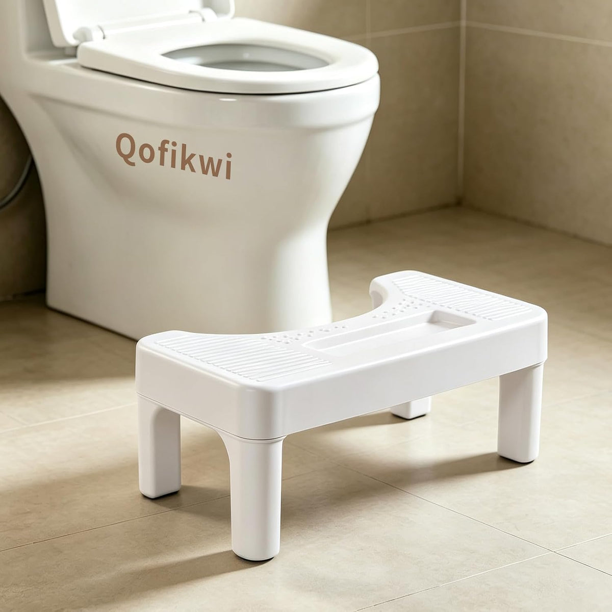 6.7 Inch Step Stool,Qofikwi Portable Plastic Foot Stool,Qofikwi Non-Slip Potty Stool for Bathroom