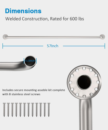 1Pcs 57-Inch ADA Compliant Grab Bar