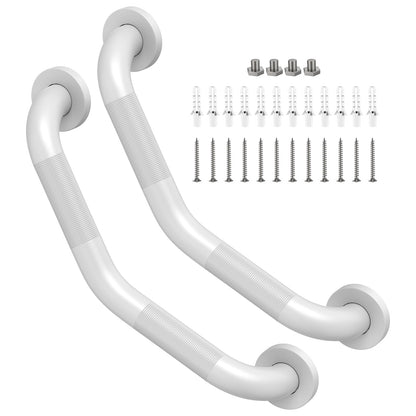 ZUEXT 2 Pack 16 Inch Angled Brushed Nickel Non Slip Knurled Shower Grab Bar