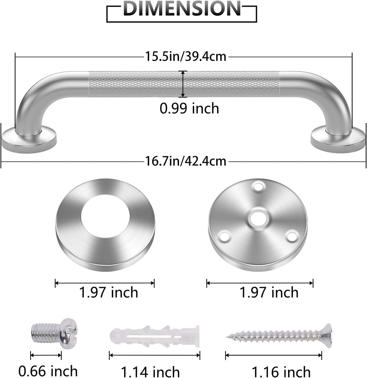 Grab Bars for Shower, 2 Pack 16 in Anti Slip Safety Bath Handle for Senior