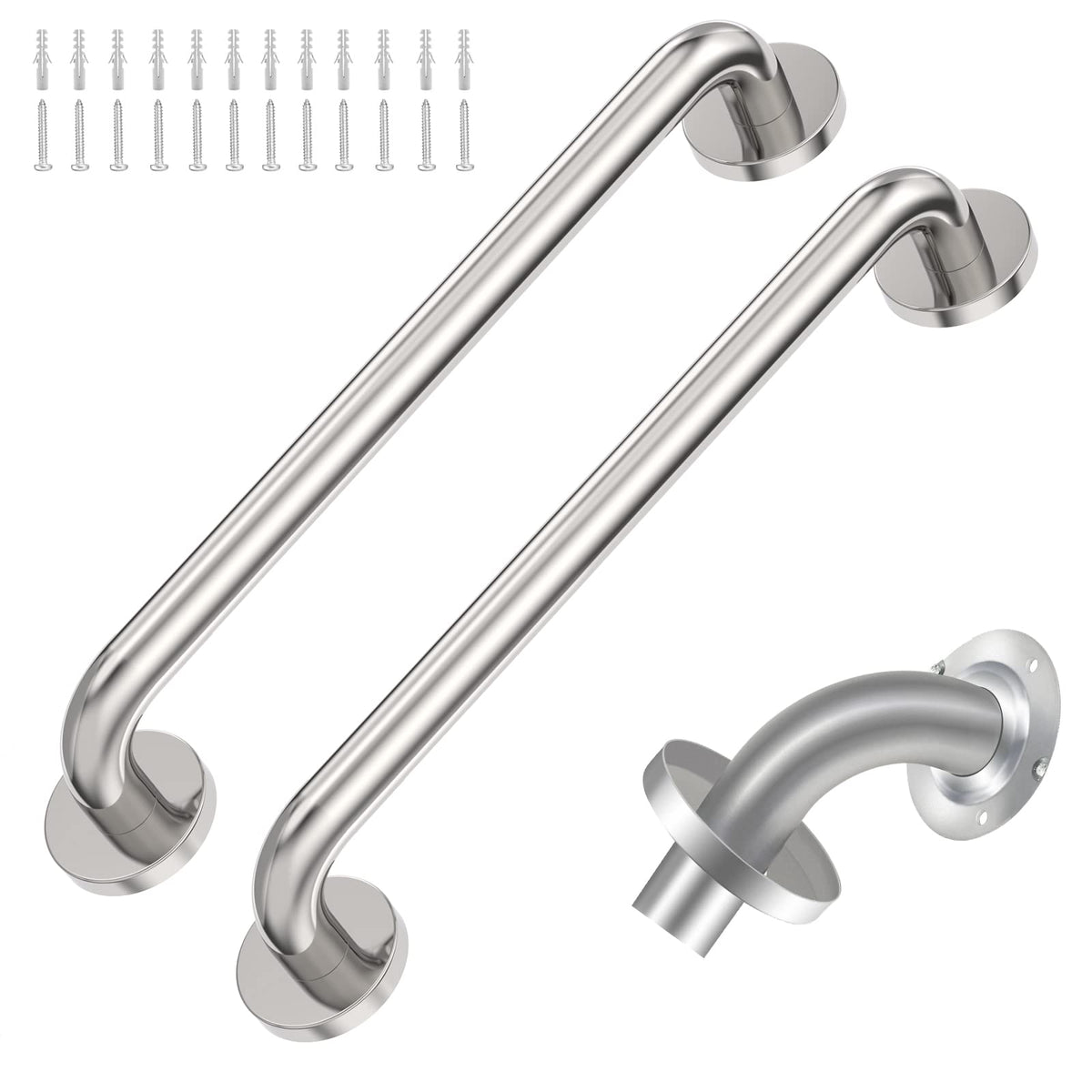 16 Inch Brushed Nickel Grab Bar for Bathroom, 2 Pack