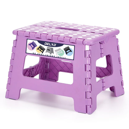 Delxo Folding Step Stool 13 Inch,300 Lbs Step Stool for Adults Black