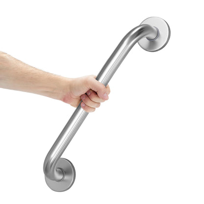 AmazerBath Shower Grab Bars for Seniors Anti Slip, Bath Safety Grab Bar for Needy, Stainless Steel Bathroom Safety Grab Bars, Thickened Bar Bigger Base Holds 500LBS, 16" L x 1.25" D, Brushed Nickel