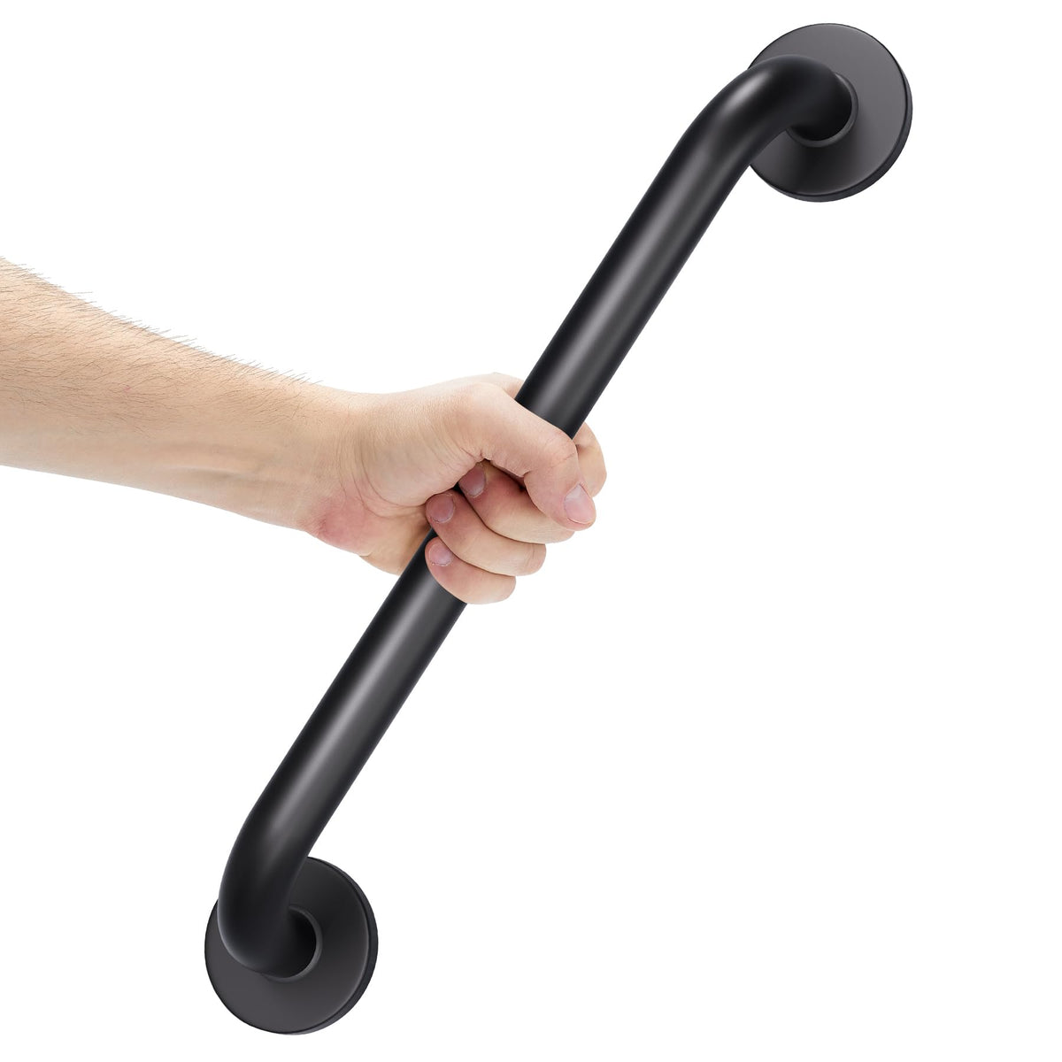 AmazerBath Shower Grab Bars for Seniors Anti Slip, Bath Safety Grab Bar for Needy, Stainless Steel Bathroom Safety Grab Bars, Thickened Bar Bigger Base Holds 500LBS, 16" L x 1.25" D, Brushed Nickel