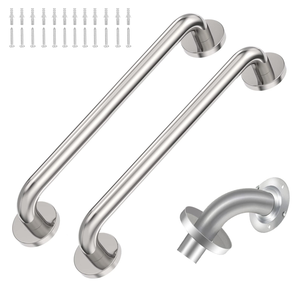 16 Inch Brushed Nickel Grab Bar for Bathroom, 2 Pack