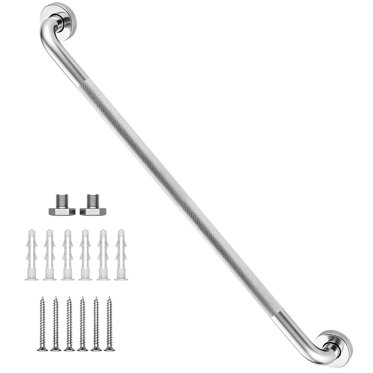 16 Inch Shower Grab Bars, 2 Pack Chrome Safety Bars 1.25" Dia
