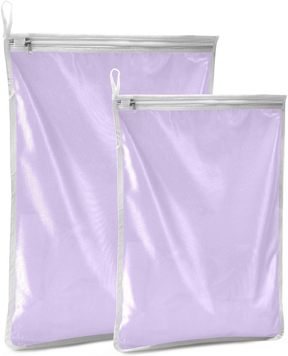 Purple Mesh Laundry Bags Lingerie Bags for Washing Delicates 2 PCS Durable Wash Bag with Zipper Small and Medium Washable