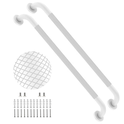 2 Pack 24 Inch Polished Chrome Anti Slip Knurled Shower Grab Bar