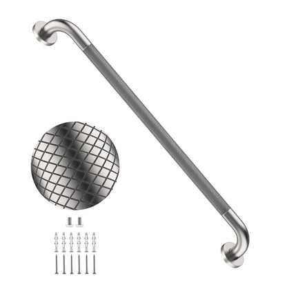 2 Pack 24 Inch Polished Chrome Anti Slip Knurled Shower Grab Bar