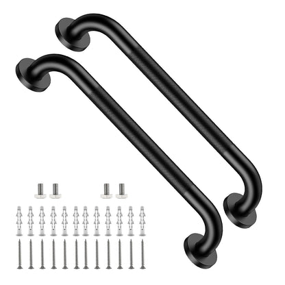 ZUEXT 2 Pack 16 Inch Chrome Anti Slip Shower Grab Bar with Knurled Grip