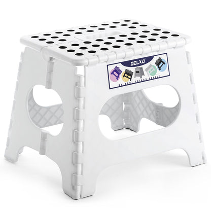 Delxo Folding Step Stool 13 Inch,300 Lbs Step Stool for Adults Black