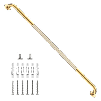 2 Pack 24 Inch Polished Chrome Anti Slip Knurled Shower Grab Bar