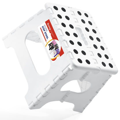 ACSTEP Folding Step Stool 9 Inch, Non-Slip Foldable Stools for Kids, Black