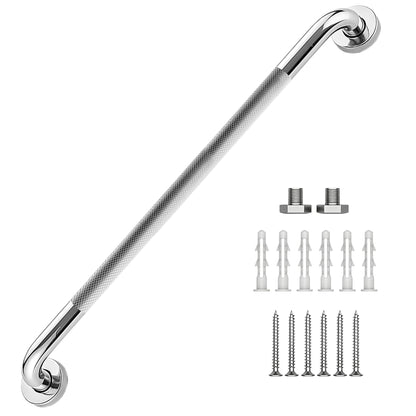 16 Inch Grab Bars 1.25" Dia,2 Pack Brushed Nickel 304 Stainless Steel Bathroom Grab Bar,Anti Slip Knurled Safety Bar,Wall Mount Handicap Grab Bars,Support Handrail for Seniors Elderly Injury