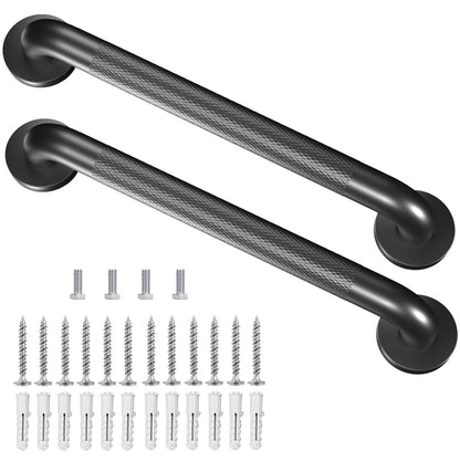 Metal Industrial Stairs Grab Wall Handrail Staircase Steps Indoor Exterior Outdoor Deck Hand Rail Safety Grab Bar (Matte Black) Handle for Stairs Bars Wall Elderly Grab Frame Pipe (12 Inch 1 Pack)