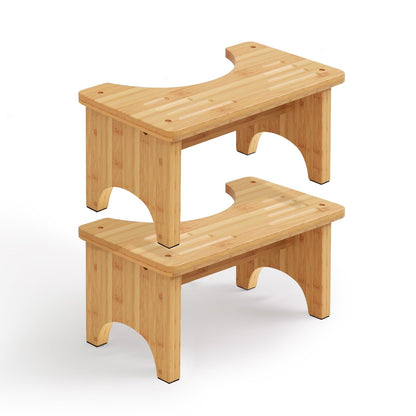 Uaniar Bamboo Toilet Poop Stool, Wooden Squatting Potty for Adults Pooping