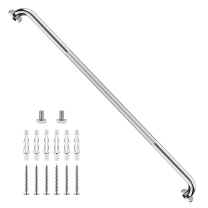 ZUEXT 2 Pack 16 Inch Chrome Anti Slip Shower Grab Bar with Knurled Grip