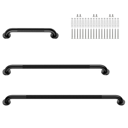 3 Pack Anti Slip Shower Grab Bar, Munzong 12" 16" 16" White Bathroom Bar