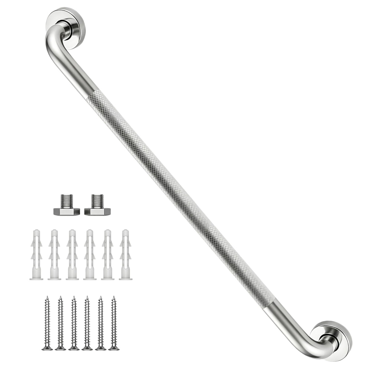 16 Inch Shower Grab Bars, 2 Pack Chrome Safety Bars 1.25" Dia