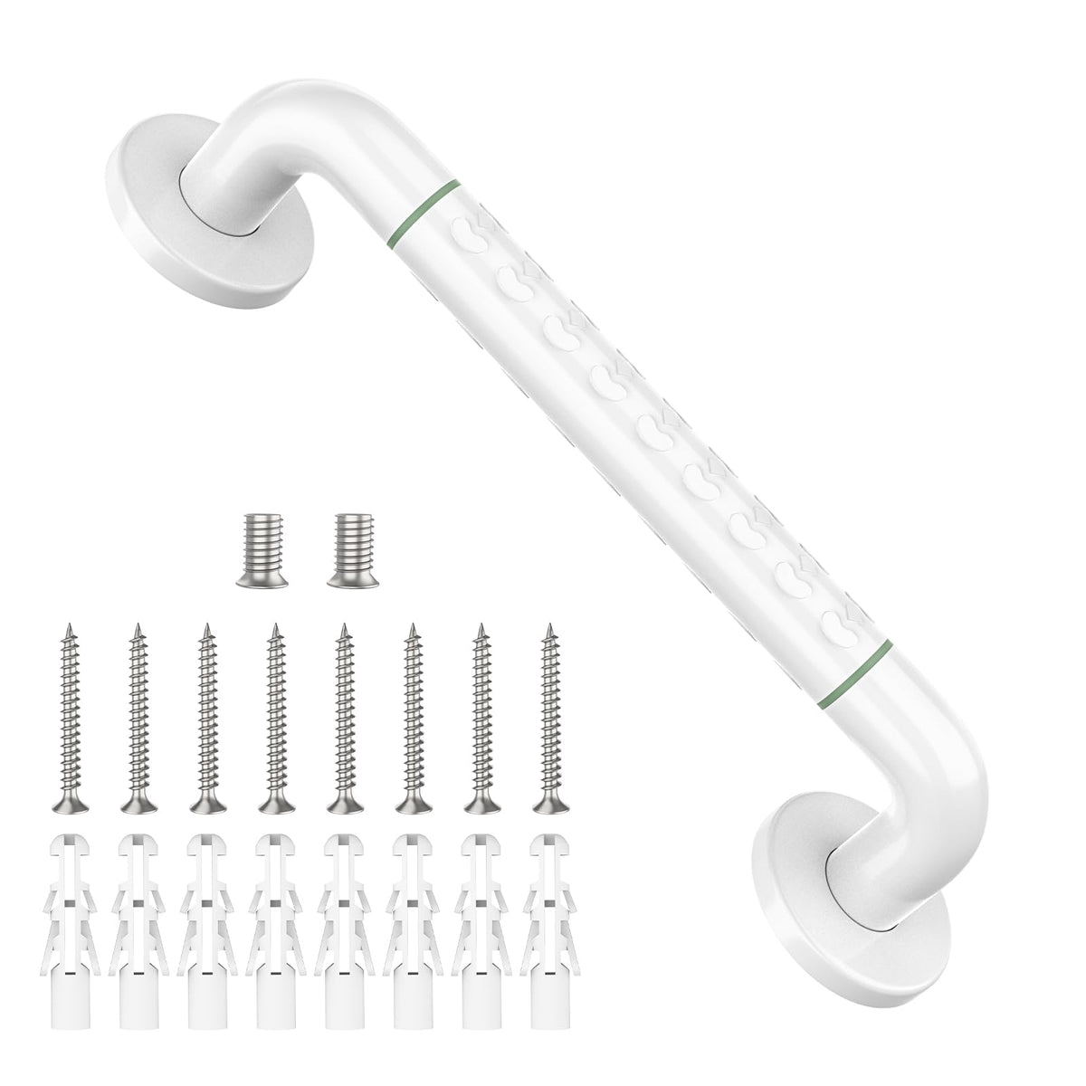 2 Pack 24 Inch Polished Chrome Anti Slip Knurled Shower Grab Bar